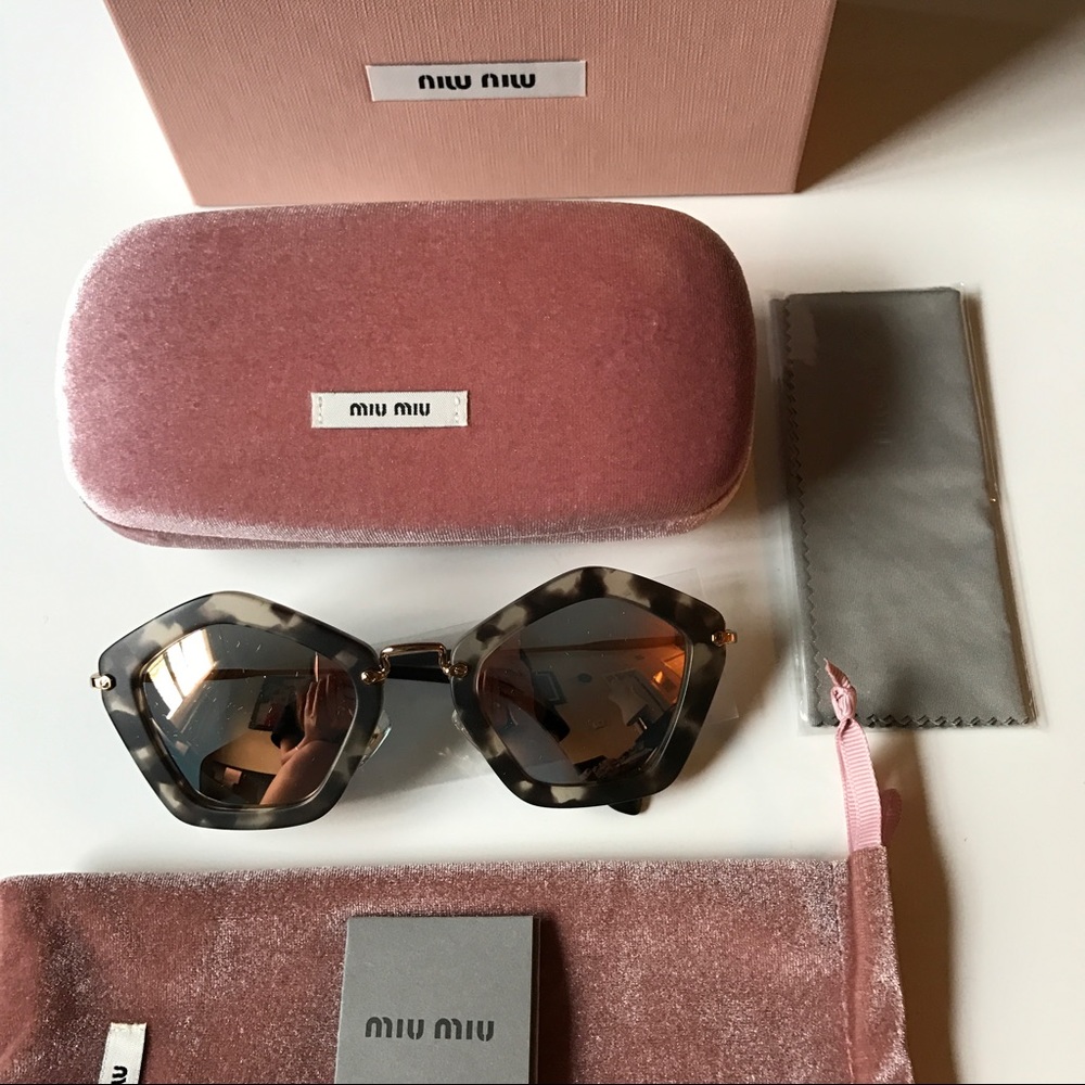 COPY - New Miu Miu  pentagon composite frame sunglasses
